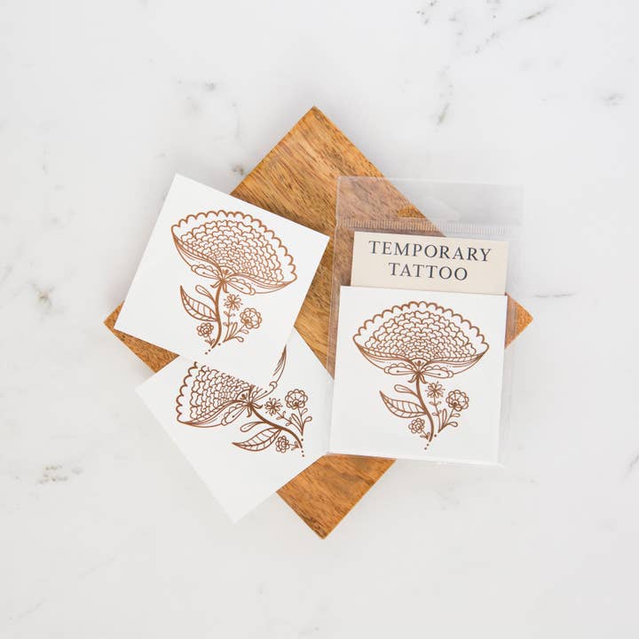 Amicreative - Wholesale Temporary Tattoo - Temporary Tattoo - 3" Metallic Lotus Bloom
