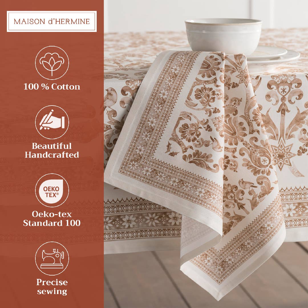 Maison d'Hermine - Design in Every Thread - Wholesale Dinner & Cloth Napkin - Napkins 100% Cotton 20" x 20" -  Fall - Set of 4 - Allure1