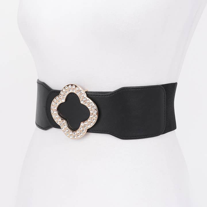 BK Faux Leather Metal metal Buckle Stretch Plus Size Belt for wholesale on Faire