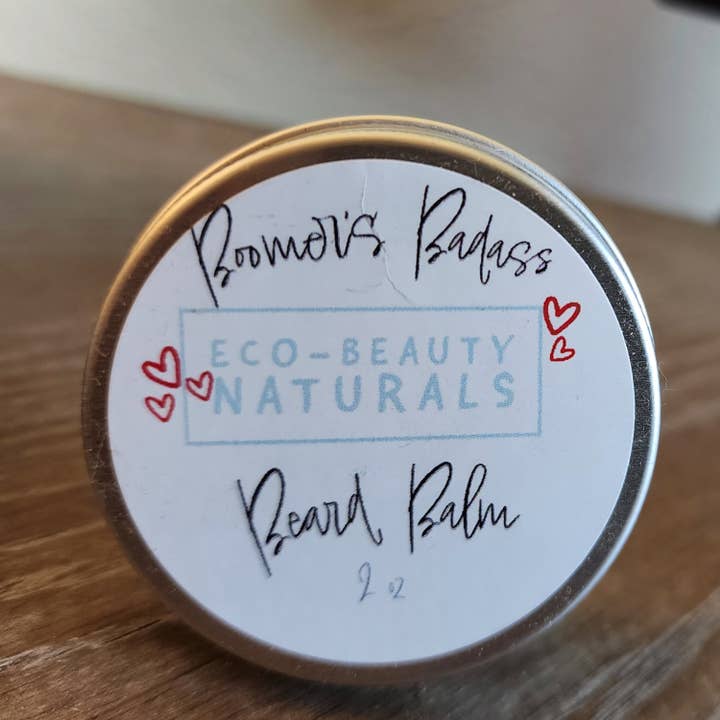 Boomer's Badass Beard Balm 2 oz Moisturize and Soften Beards for wholesale by Eco-Beauty Naturals