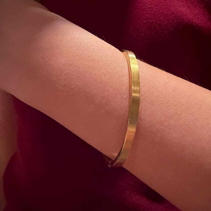 LOUIZ - Wholesale Bangle Bracelet - LOUIZ Classic Bangle 4 mm Gold1