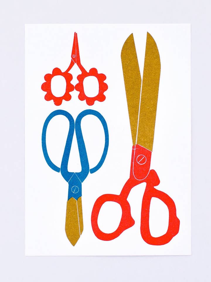 Scissors mini Risograph for wholesale by Lisa Congdon Art & Illustration