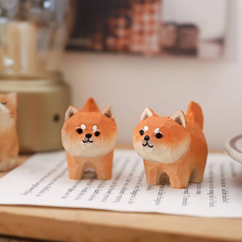 Gohobi （We cover U.S. import duties） - Wholesale Decorative Figurine - Gohobi Handcrafted Wooden Shiba Inu Dog Ornament1
