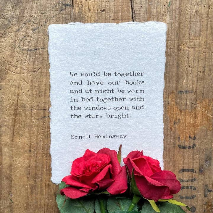 Alison Rose Vintage - Wholesale Art Print - We would be together Ernest Hemingway quote print2