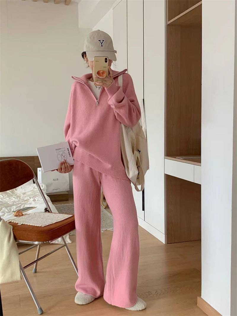 Marayn – Conjuntos Casual - Mulher por atacado – Conjunto de Malha Suave Estilo Aconchegante para Outono Inverno11