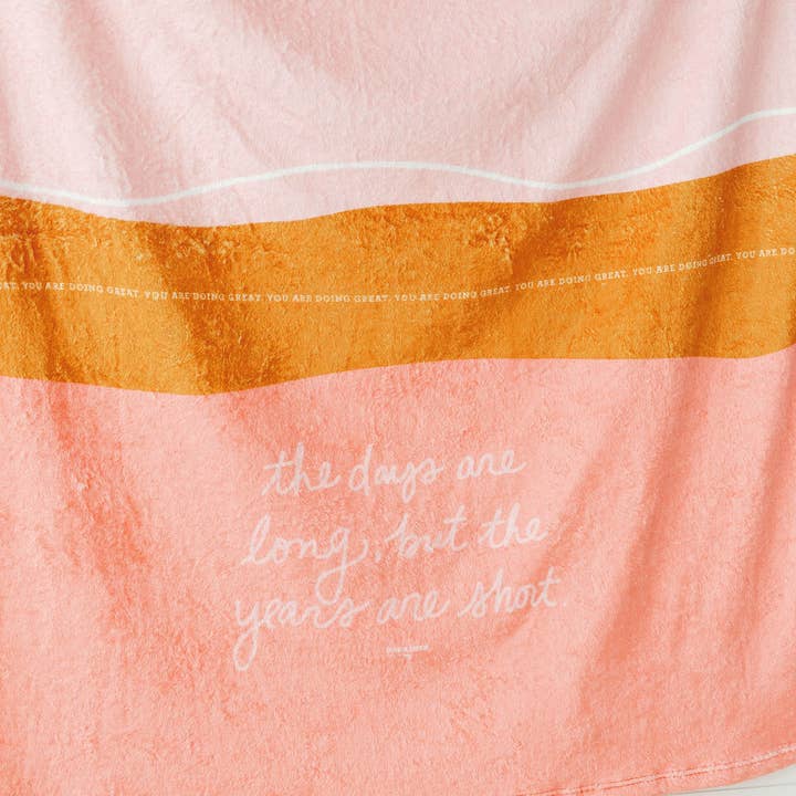 Doe A Deer - Wholesale Throw Blanket - The Days Are Long 50x60 Blanket + Bag Set | New Mom Gift