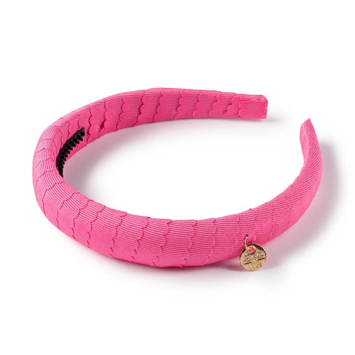 Ava scalloped pannband solid het rosa för wholesale av Halo Luxe