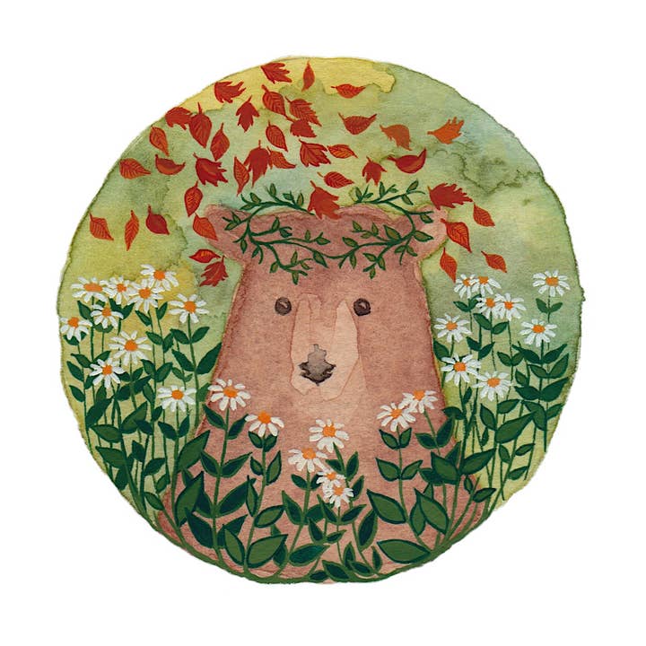 From Summer to Fall Fine Art Print for wholesale by Little Bear Illustration