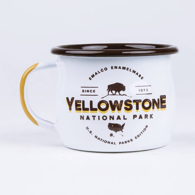 Caneca Coffee 12 oz Yellowstone | PARQUES NACIONAIS E.U.A. por atacado de Emalco Enamelware