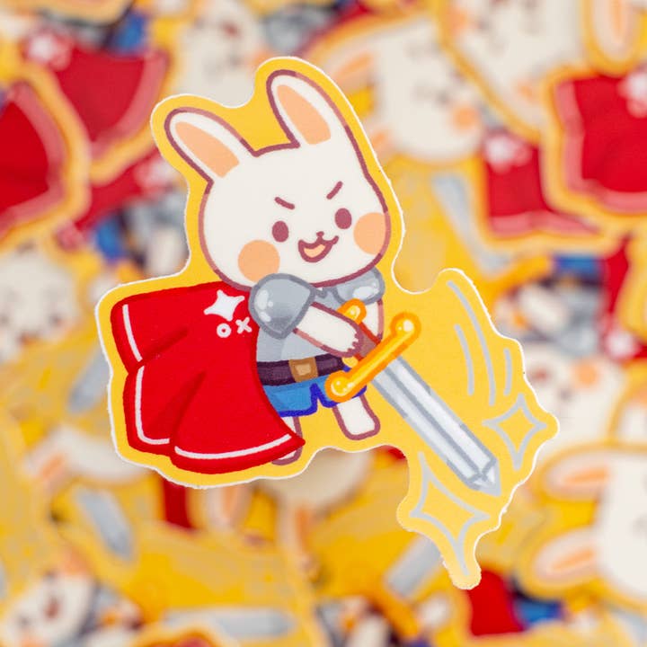 Knight Rabbit Sticker for wholesale by ItsKleine