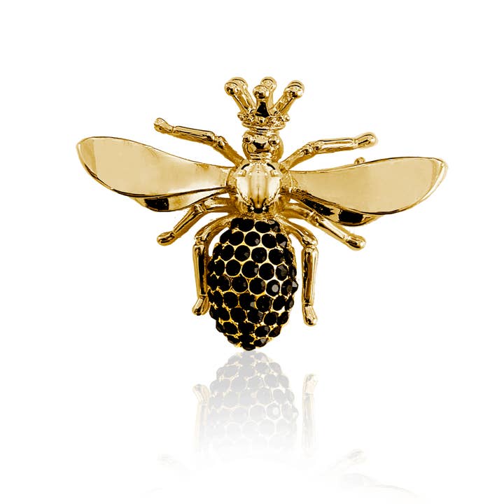 QUEEN BI - Black Crystal brooch for wholesale by IOAKU by Fanny Ek