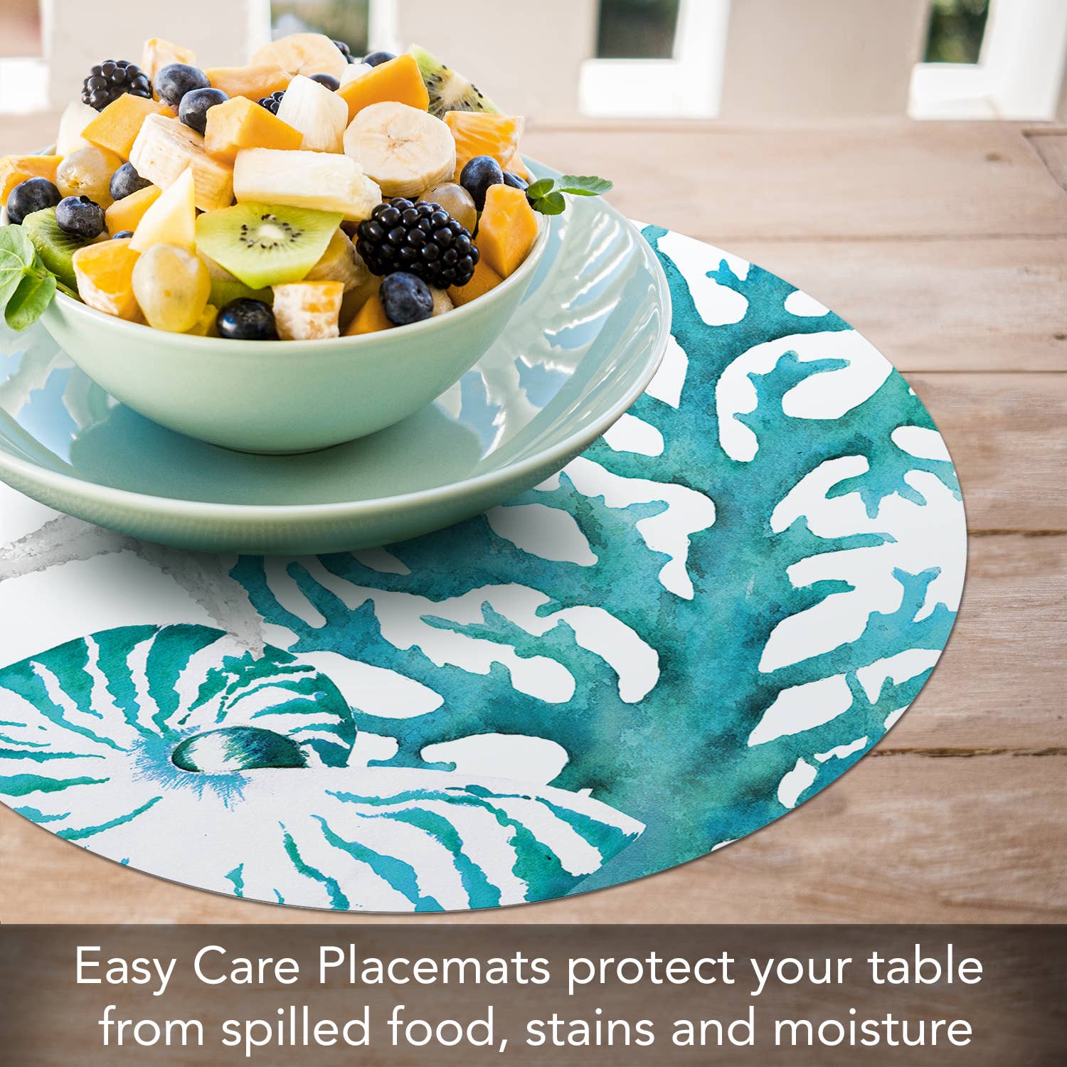 CounterArt/Highland Home/Thirstystone/CoasterStone - Wholesale Placemat - Coral Life Reversible Round Plastic Placemat2