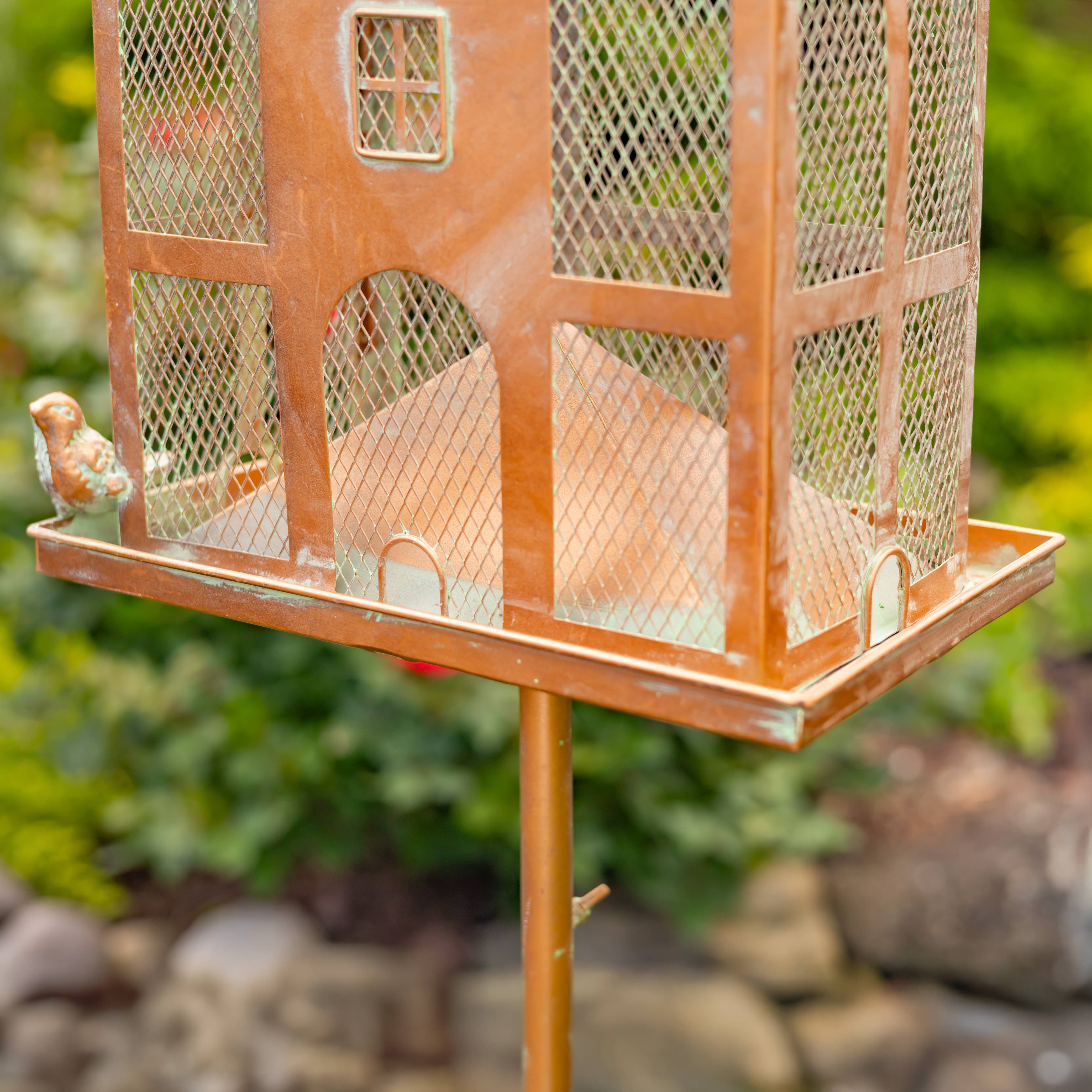 Zaer Ltd. International - Vente Mangeoires pour oiseaux - Piquet de jardin en fonte pour mangeoire à oiseaux « Ivyland » de 85 po2