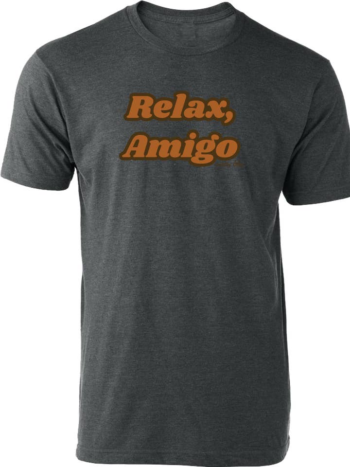 Relax Amigo Tee Heather Charcoal for wholesale by Wildly Cozy