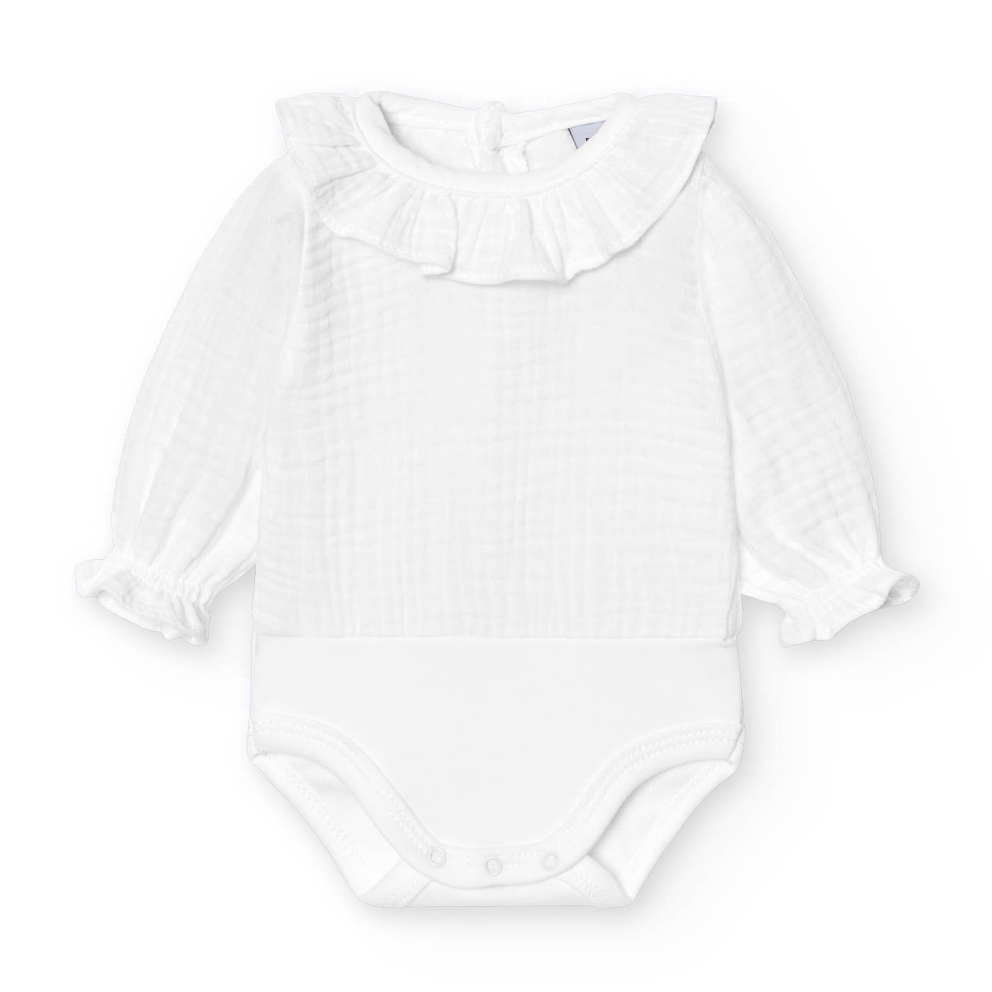 Babidu – Bodysuit - Bebé por atacado – Body de bebê Bambula com gola franzida2