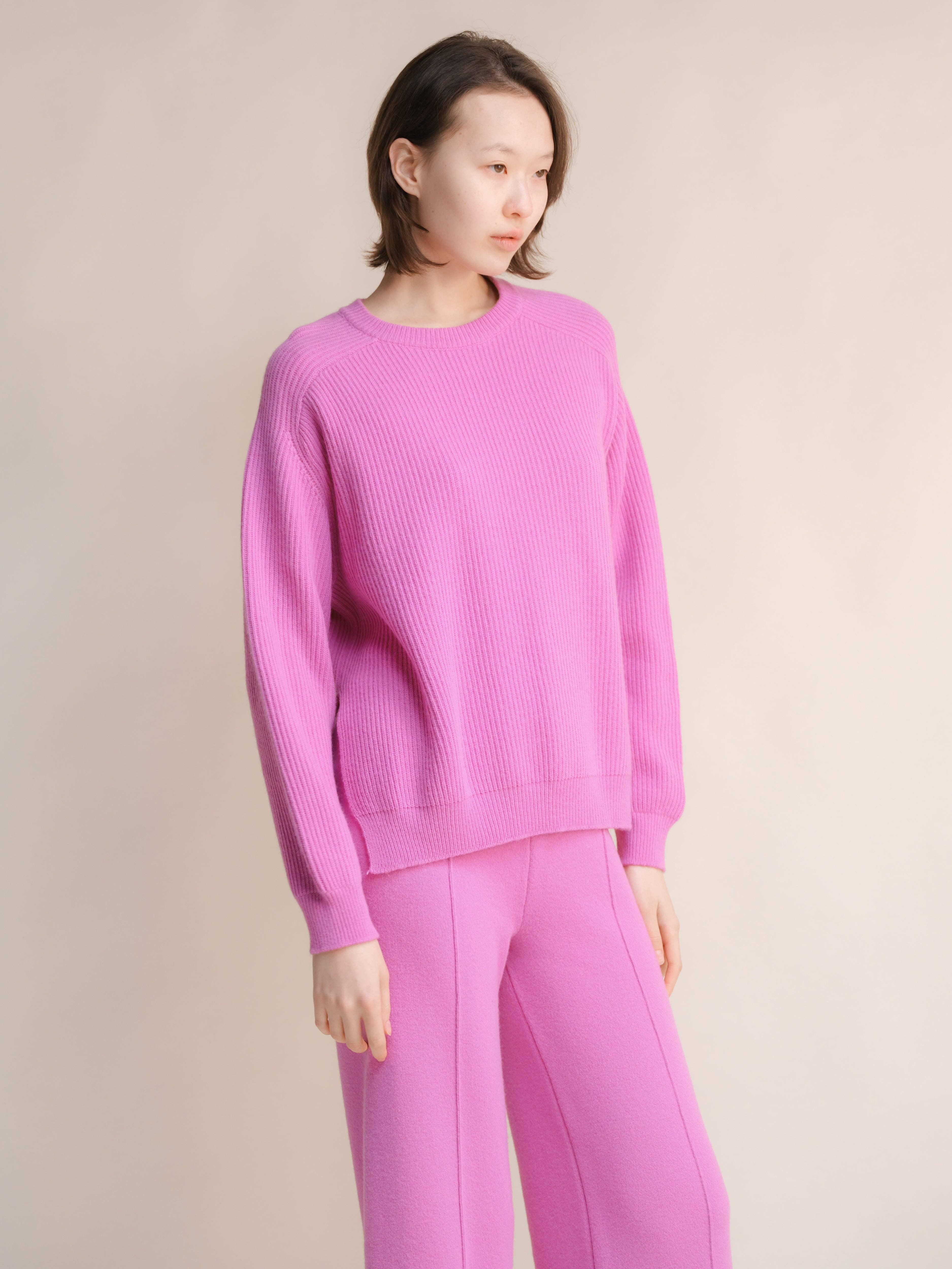 Lèmme - Wholesale Knit Sweater - Women's - Cashmere Mix Crewneck Ribbed Sweater with Lateral Slits25