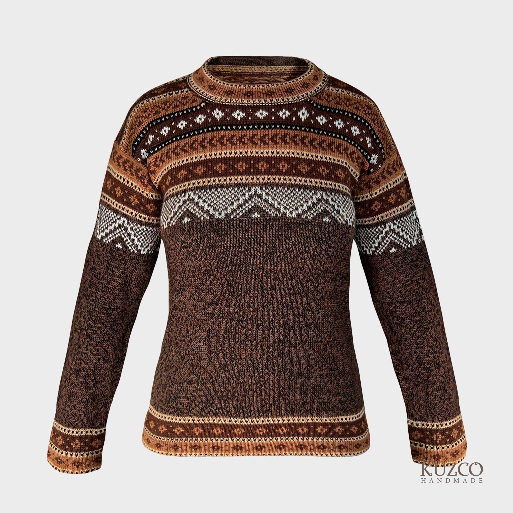 KuzcoHandmade – wholesale Pullovertröja - Dam – Alpackaulltröja, vit pullover för kvinnor6