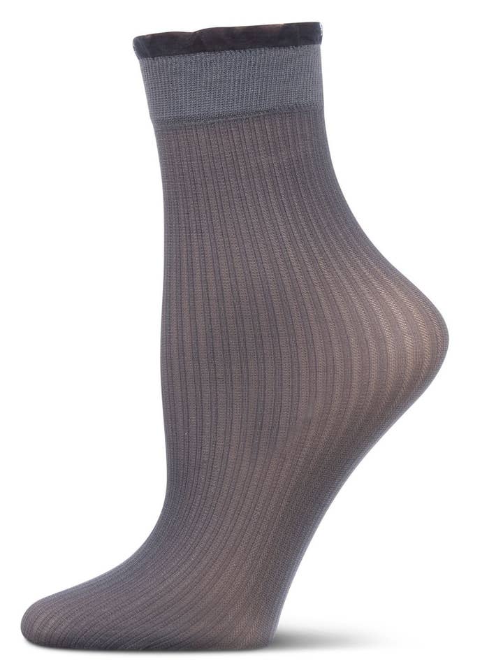 Barely There Sheer Ruffle Cuff Crew for wholesale by Infinity Classics International Inc.