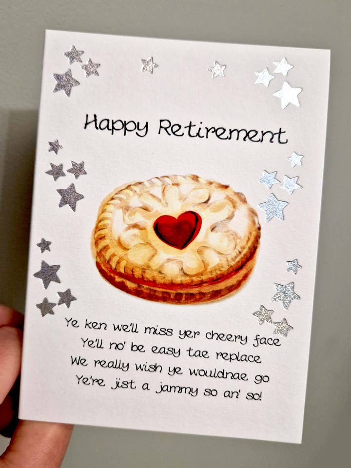 Fröhliche Ruhestand Jammy Dodger Karte WWRE06 für den Großhandel von Wee Wishes