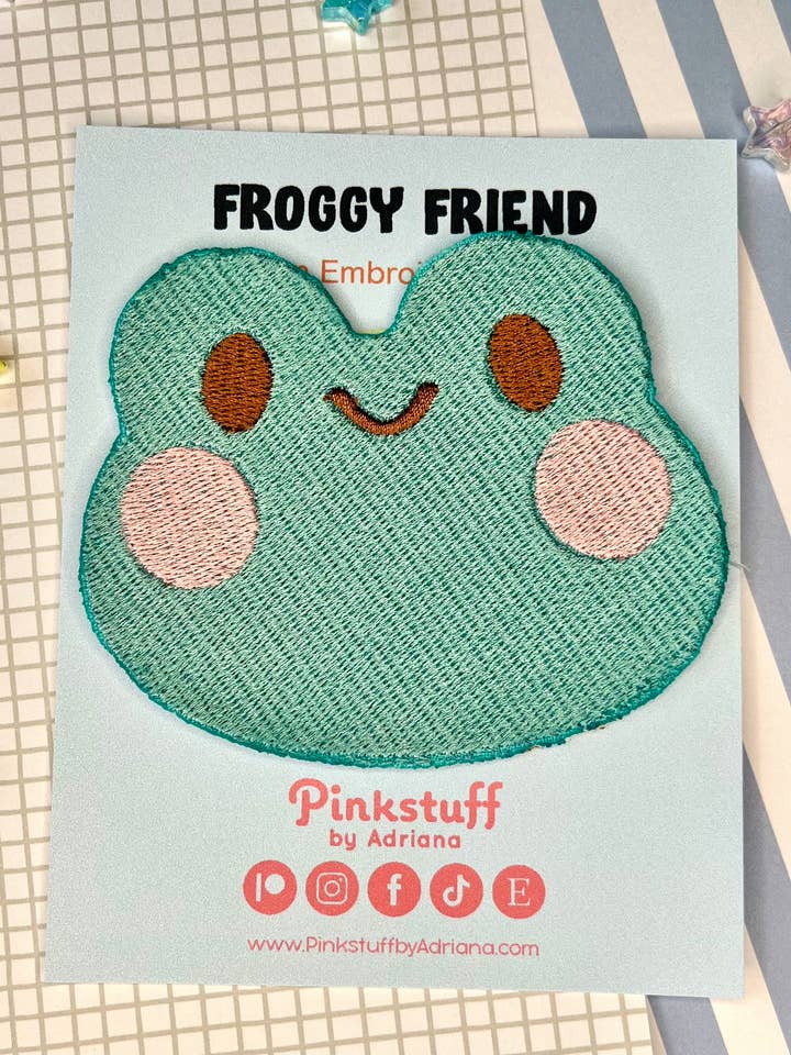 Froggy Friend Iron on Embroidered Patch for wholesale by Pinkstuff by Adriana