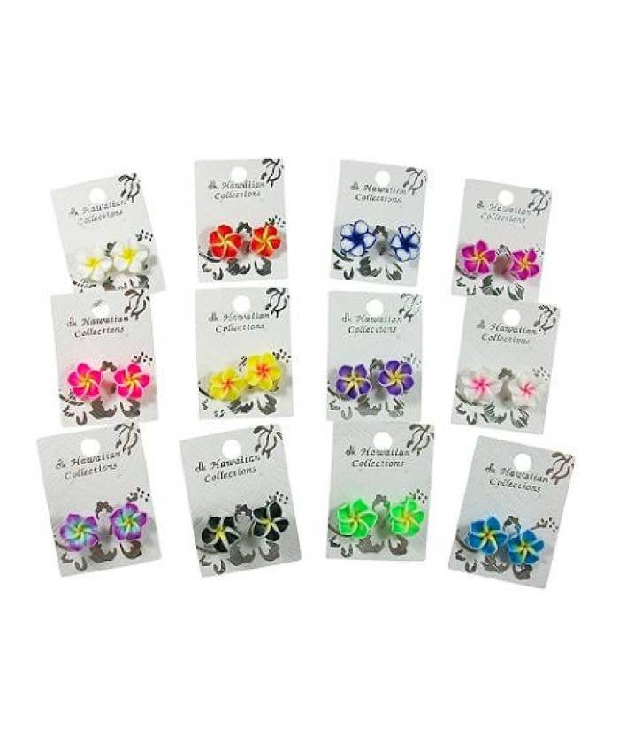 DK Hawaii - Wholesale Stud/Post Earrings - Fimo Flower Earrings Studs0