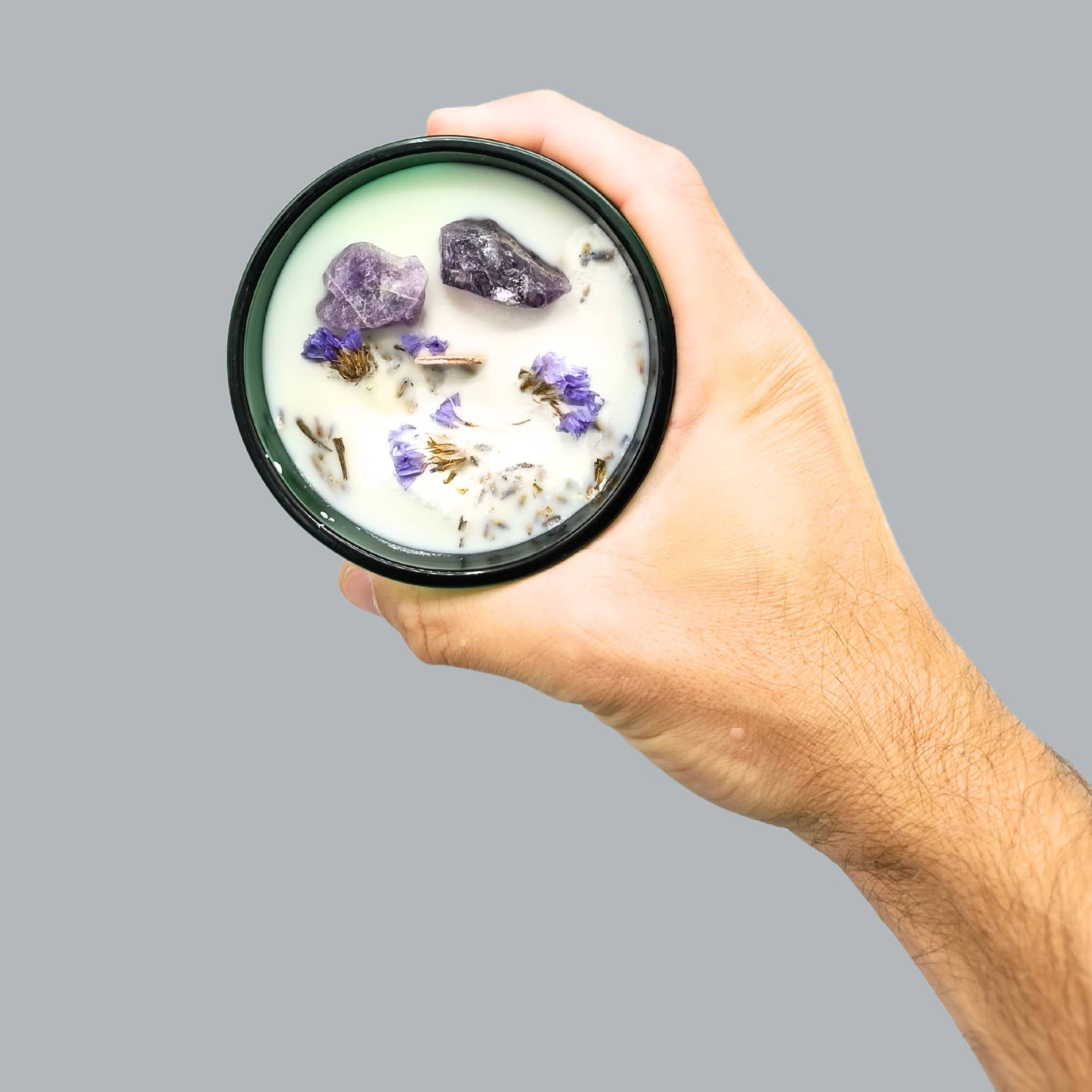 AW Artisan - Wholesale Pot/gevulde kaars - Magic-kaars met bloemen en edelstenen Hop Hare - The Moon1