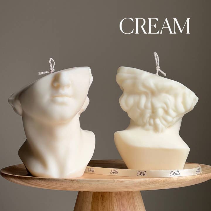 Huge Half David's Face Candle for wholesale by Estelle Studio