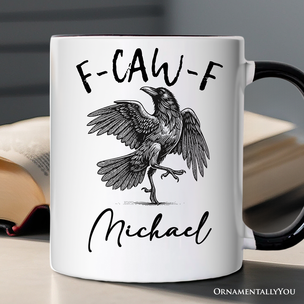 OrnamentallyYou – wholesale Coffee mug – F-CAW-F Gothic Raven Gift Mug, Snarky Halloween Gift4