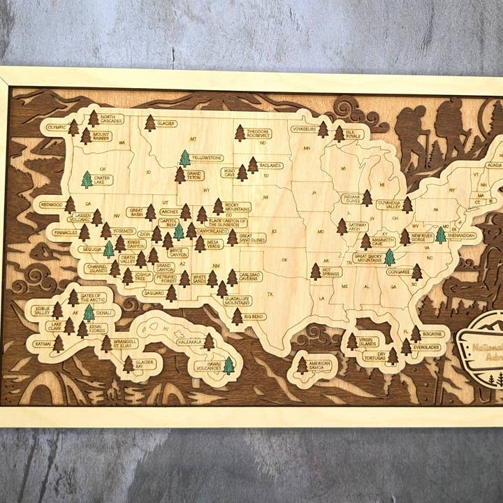 National Park Tracking Map for wholesale by MIY Olympia