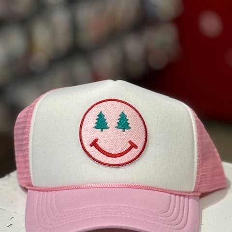 Lucky Girl TX - Wholesale Trucker Hat - Women's - Christmas Smiley Face