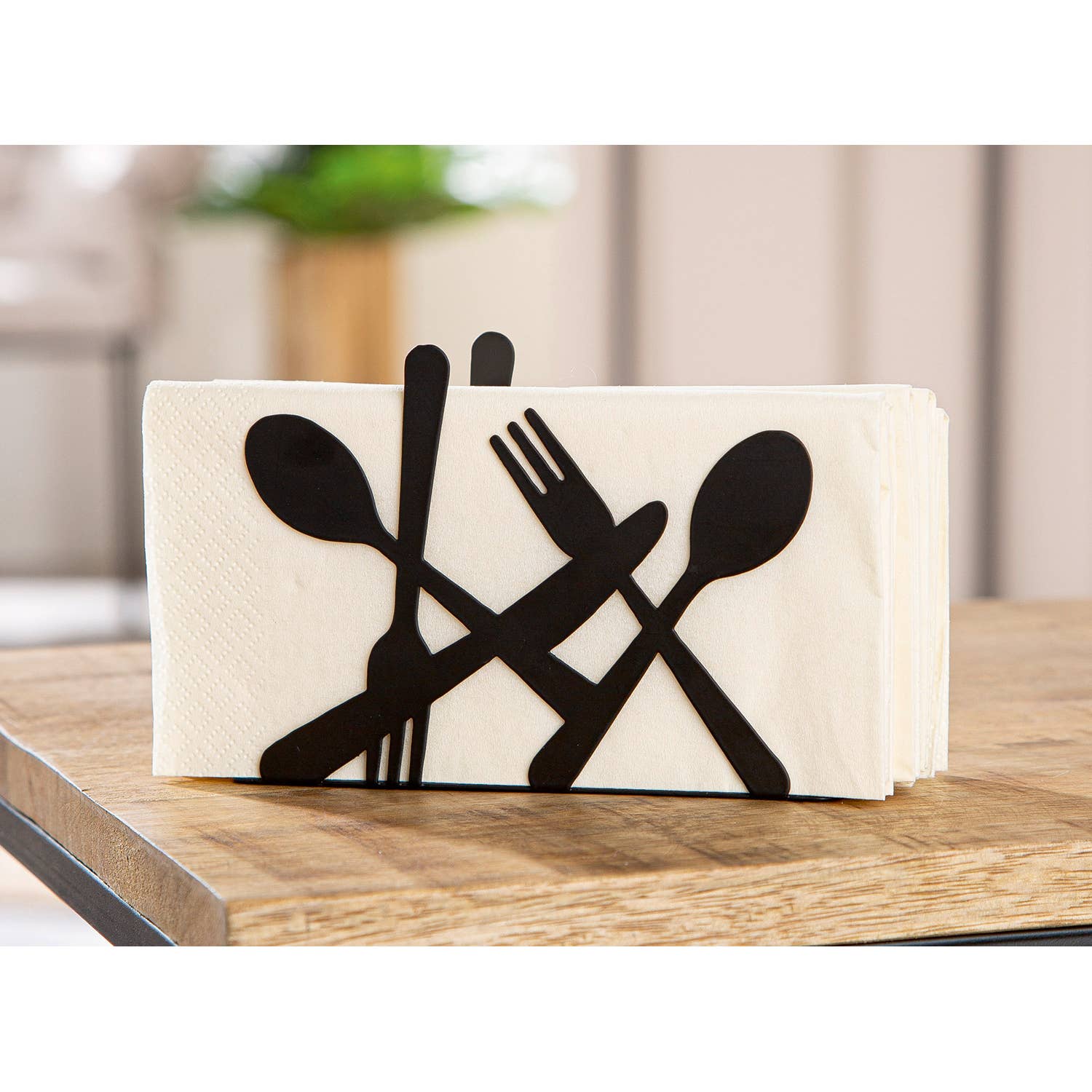 Napkin holder cutlery black H. 9.5 cm, PU 8 for wholesale on Faire1