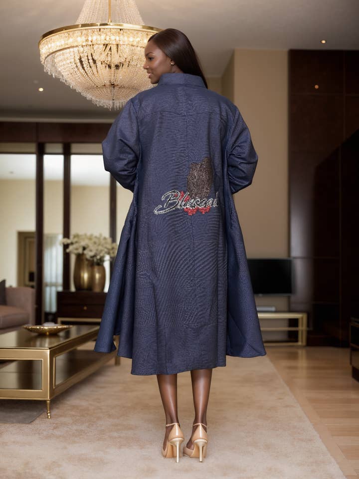 KaraChic - Wholesale Dress - Women's - 7042 - Button Down Shirt Dress in High Low Style (PATCHES)