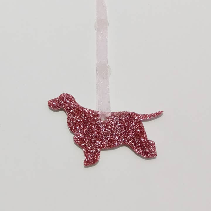Glitter Cocker Spaniel Christmas Decoration for wholesale by Pet Mirrors