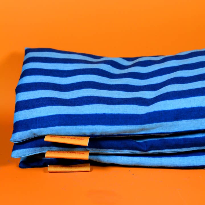 Lavender Eye Pillow - Blue Stripe for wholesale by Woodside Cabin Soap