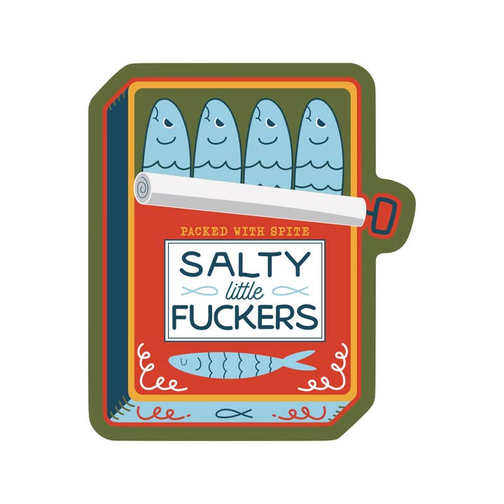 Juju and Moxie - Wholesale Phone & Laptop Stickers - Salty Sardines Fish Funny Swear High Quality Vinyl Sticker