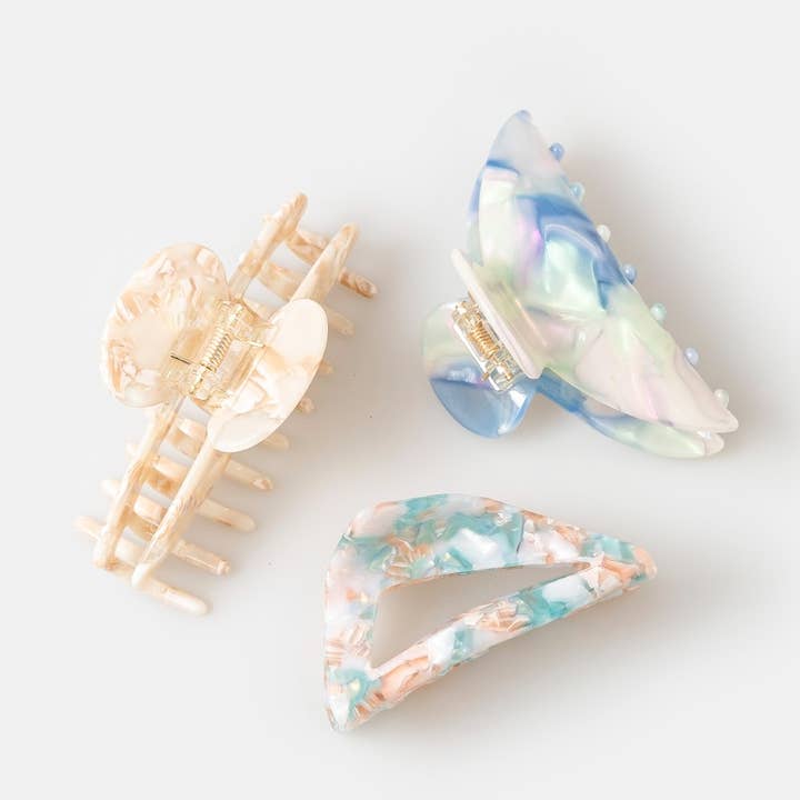 Set di 3 Fermagli per Capelli di Forme Assortite per la vendita all'ingrosso da parte di Collections by Fame Accessories