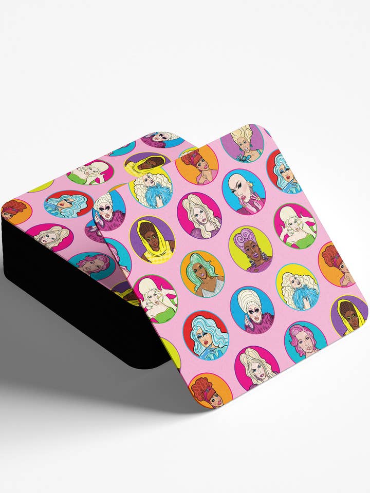 Drag Queen Square Coaster for engroshandel hos Studio Soph (We Pay Your Import Fees - We Ship DDP)