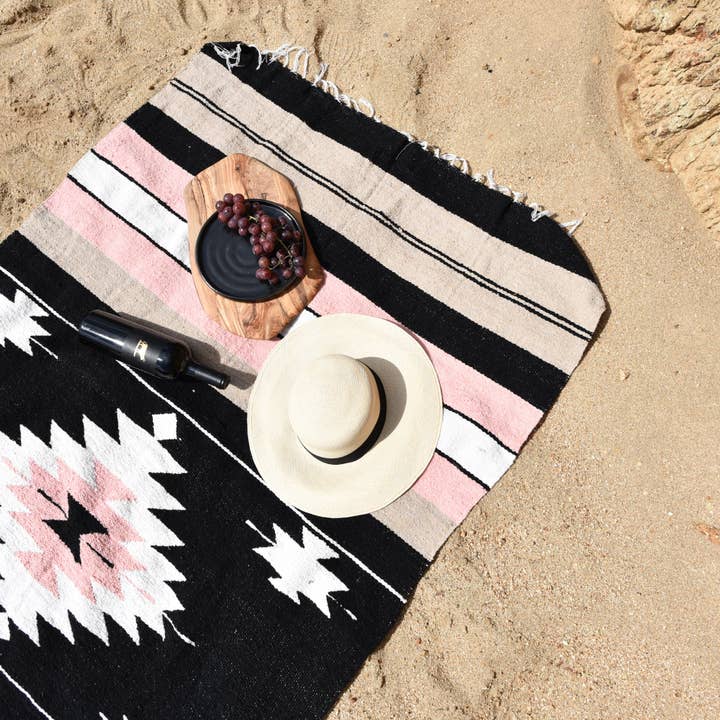 Modern Mexican Serape Blanket - Rosa for wholesale by Javier Studio