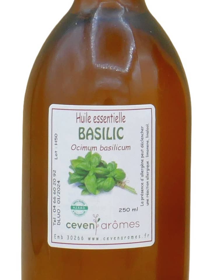 Basilikum Æterisk olie HEBBD 250ml for engroshandel hos Céven'Arômes