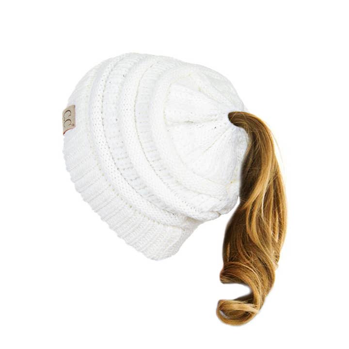 Hana - Wholesale Beanie - Kids - C.C Kids Solid Ponytail Beanie5