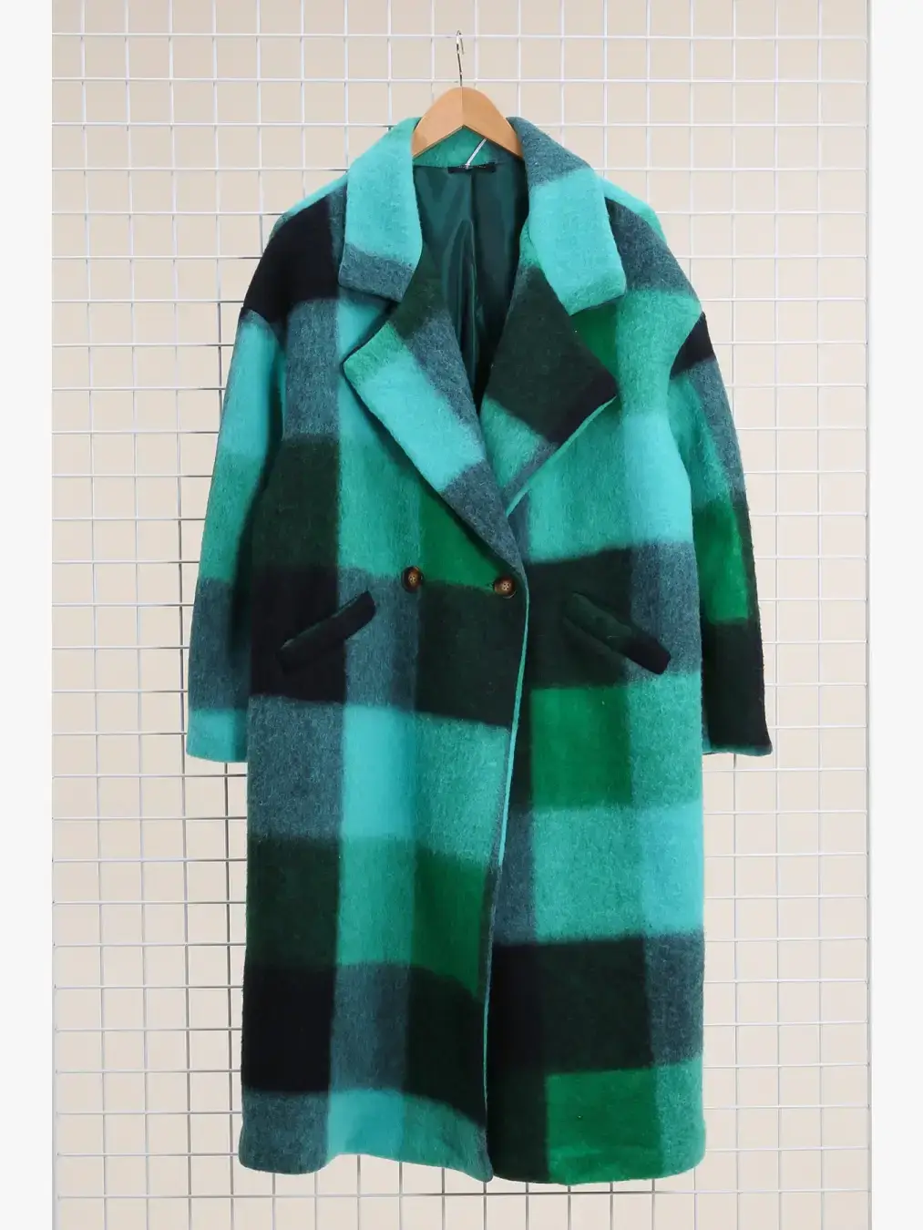 la maison des fibres naturelles - Vente Manteau – femme - Manteau à carreaux 60705+size MADE IN ITALY 14