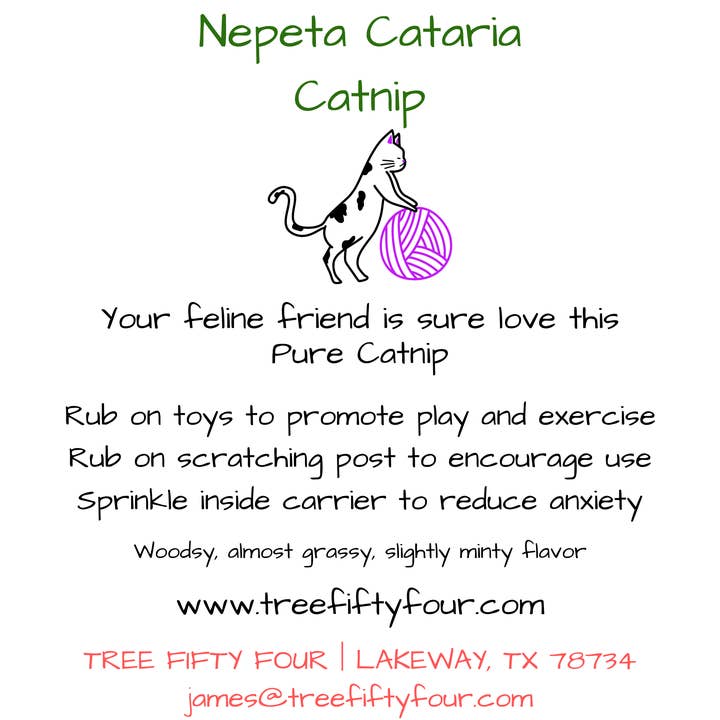 Tree Fifty Four - Wholesale Loose Tea - Catnip | 2oz - 1 KG | Bulk Herbs (No Silvervine)