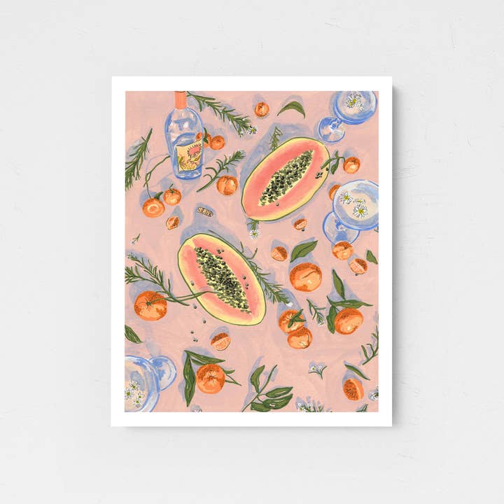 Art & Design by Shayna Sell – wholesale Art print – Pink Papaya Art Print