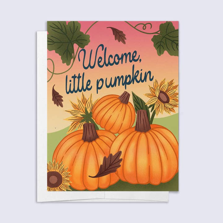 Welcome Pumpkin Card for wholesale by Palindrome Art