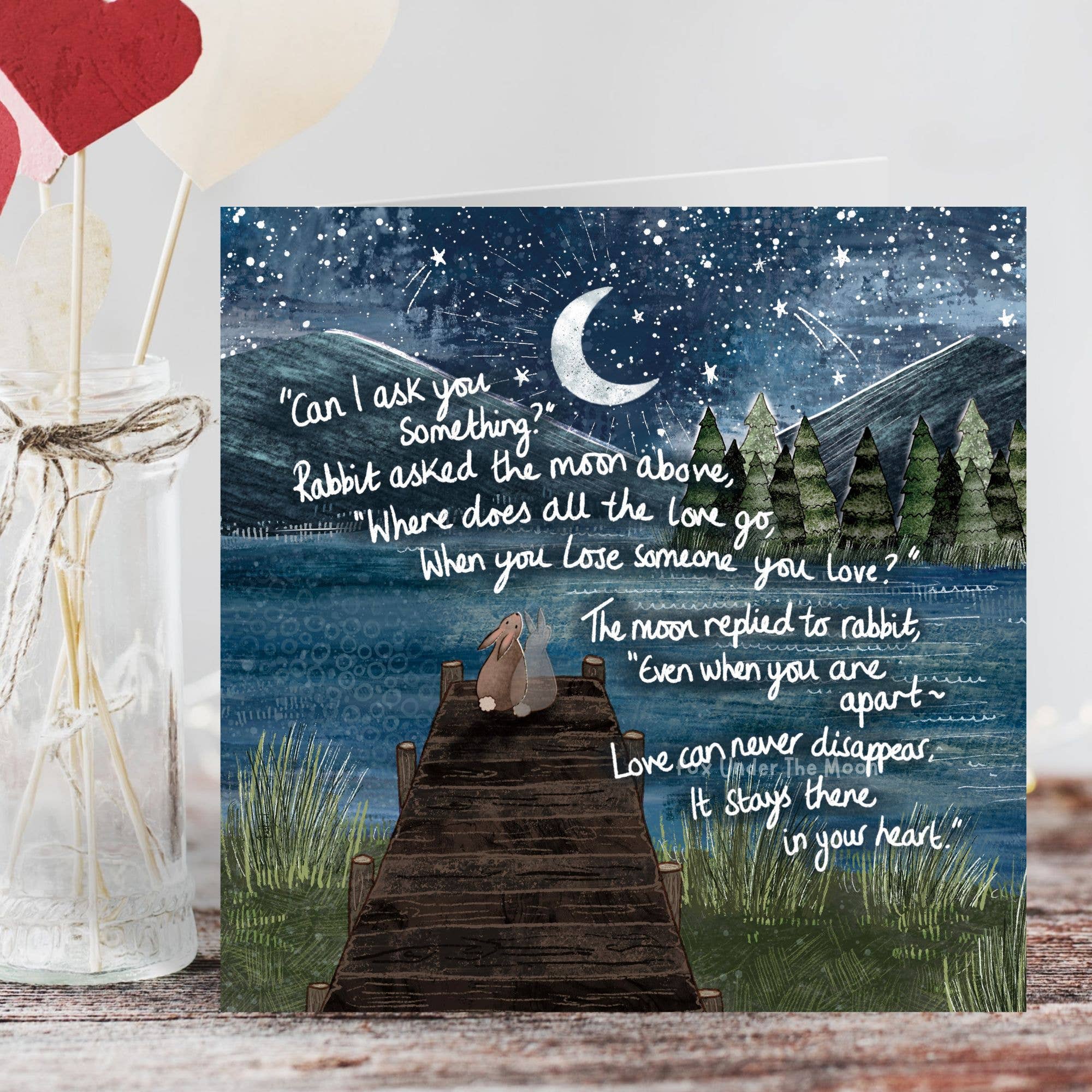 Fox Under The Moon - Vente Cartes de déclaration d'amour - Carte de vœux « Apart » avec détails argentés par Fox Under The Moon2