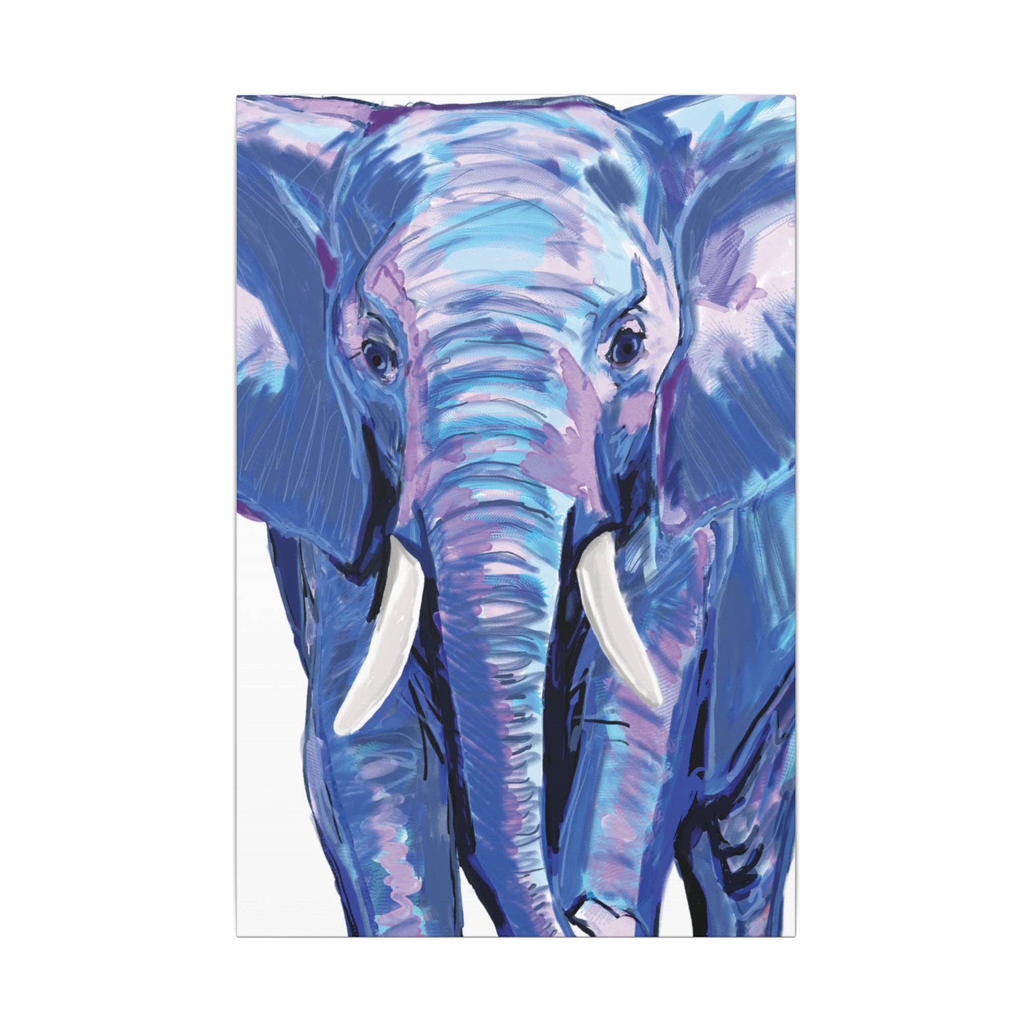 Blue Cava - Wholesale Art Print - Blue and Pink Elephant Canvas Art - Colorful Elephant Wall Décor2