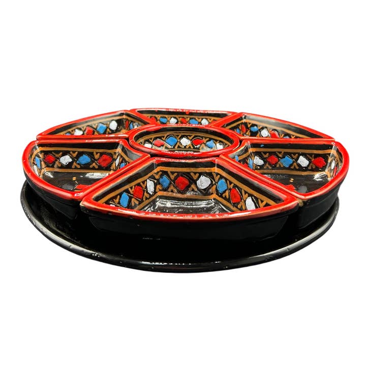 Etnico del Mondo - Wholesale Appetizer Serveware - Round Appetizer Dish in Hand-Painted Tunisian Ceramic #44