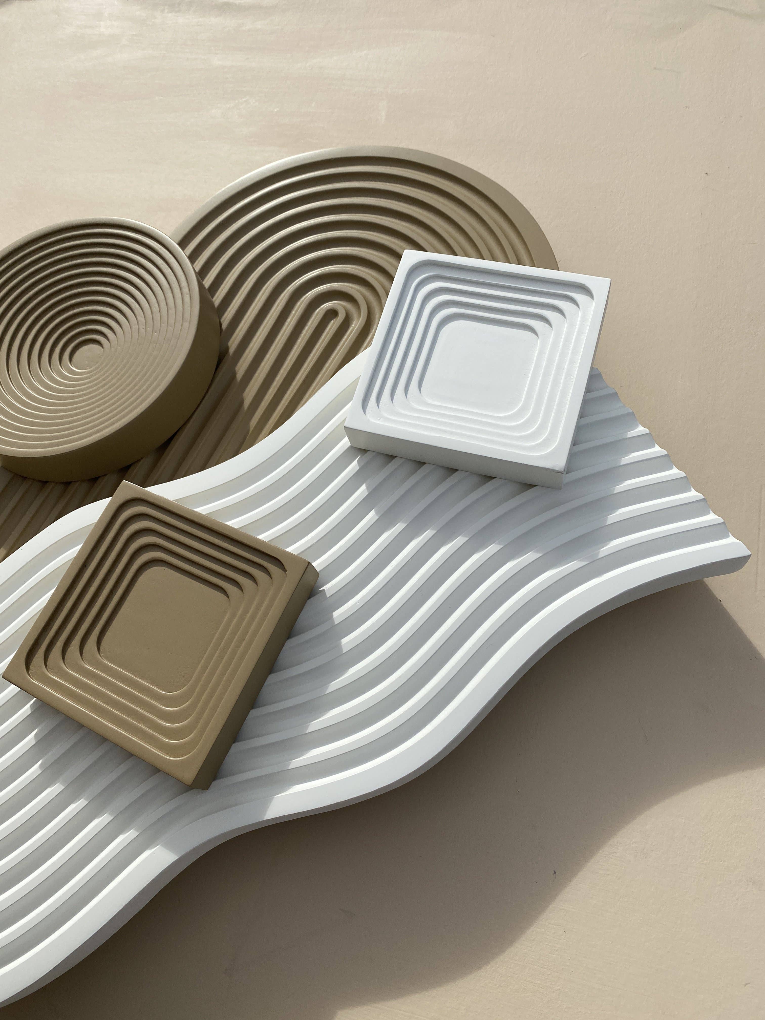 Kaia Decor - Venta al por mayor Artículo decorativo de mesa - Rizado nórdico de madera - Blanco1