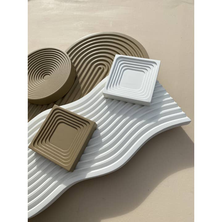 Kaia Decor - Venta al por mayor Artículo decorativo de mesa - Rizado nórdico de madera - Blanco1