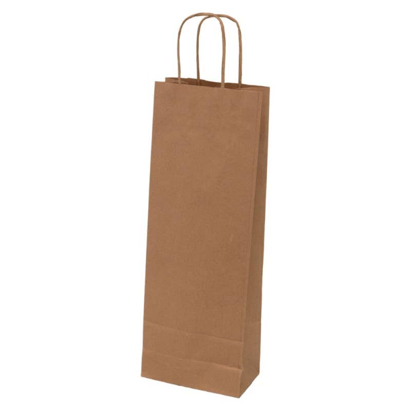 Deffrennes - Wholesale Wine Gift Bag - Kraft rectangular cardboard bottle bag 1 bottle2